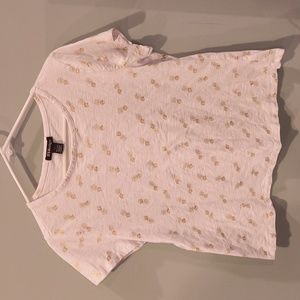 Bydesign size large pineapple white tee